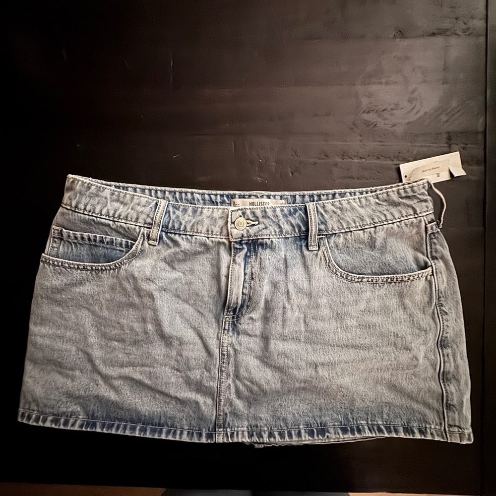 Hollister Light Blue Denim Mini Skirt